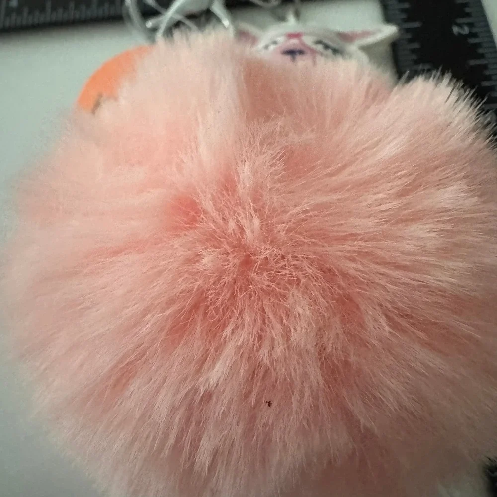 Cute Llama Pom Pom Keychain Pink Faux Fur Glasses Adorable Bag Charm Gift‎